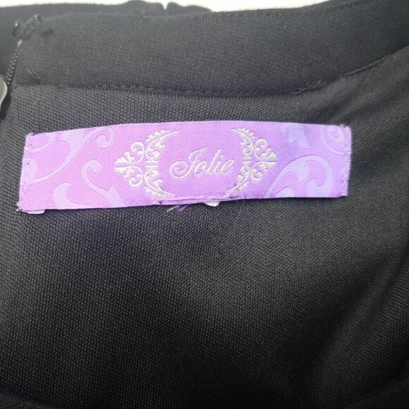 Jolie Ladies Black & Blue Colored Sleeveless Lined Back Zipper Midi Dress - Picture 3 of 11